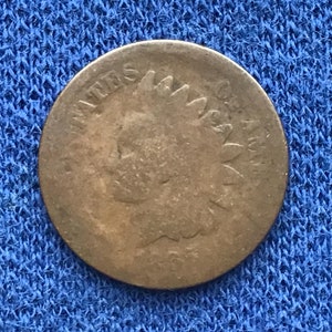 1865 Indian Head Penny Old US Coins Rare Antique For Coin Collecting