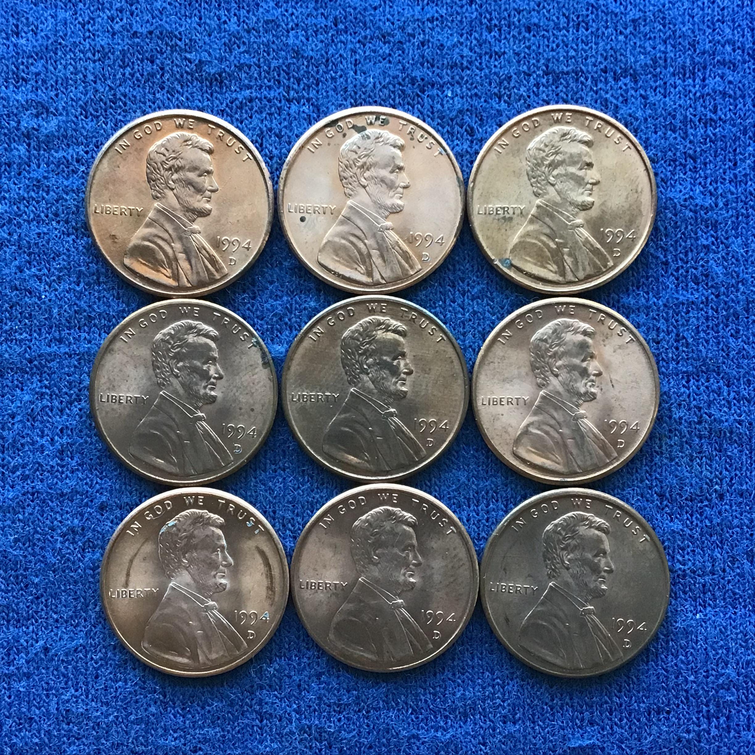 1994 D Lincoln Uncirculated Pennies Coin Collecting US Old Coins Coins for Jewelry