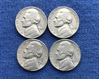 US Coins 1958 D Jefferson Nickels Old Coins Coin Collecting Jewelry Making