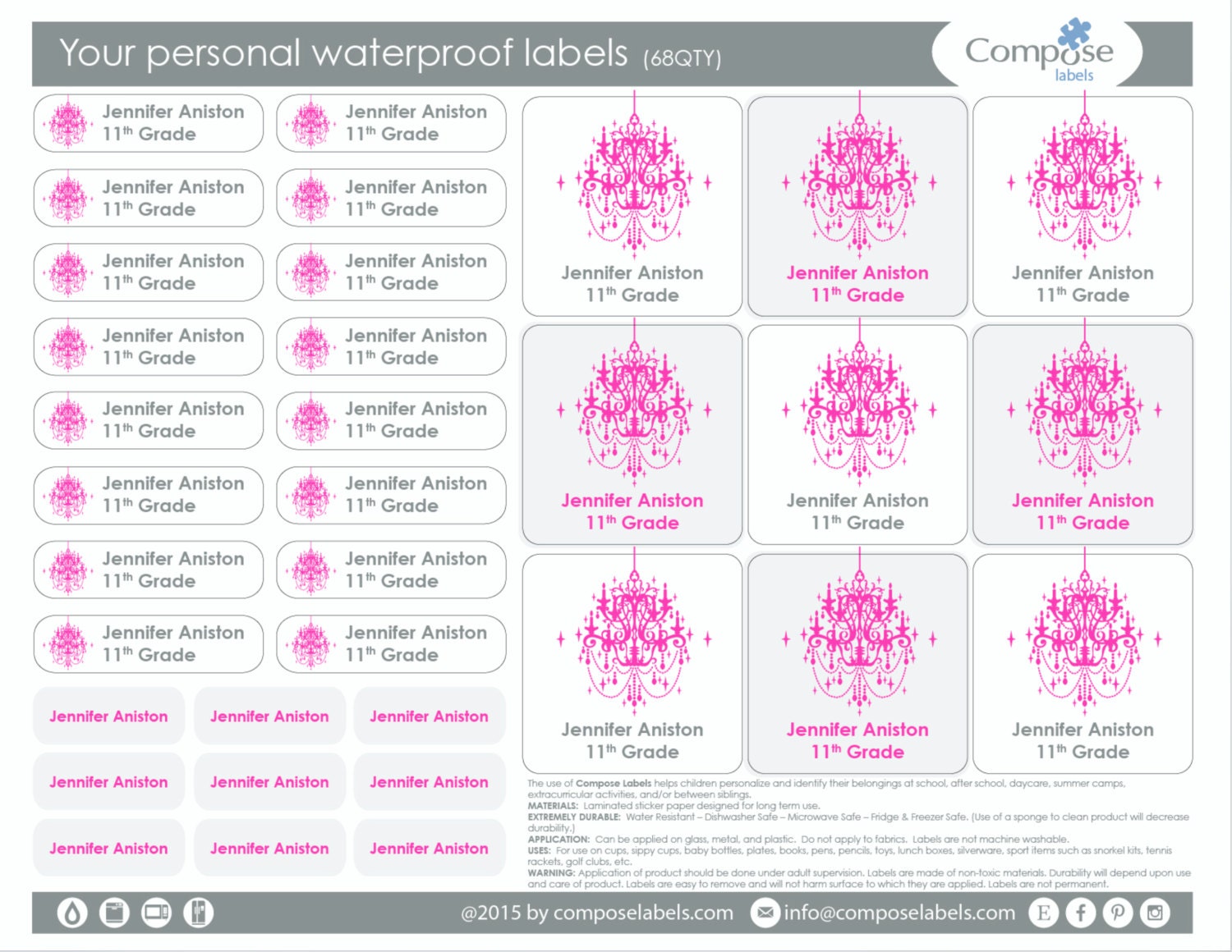 Waterproof name labels canada