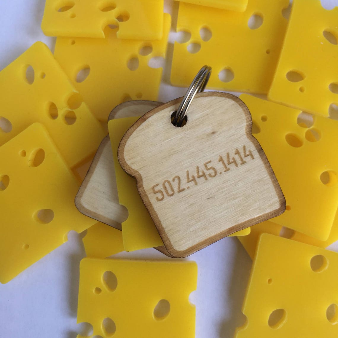 Grilled cheese Sandwich dog tag Toast Wood Pet ID Tag Etsy