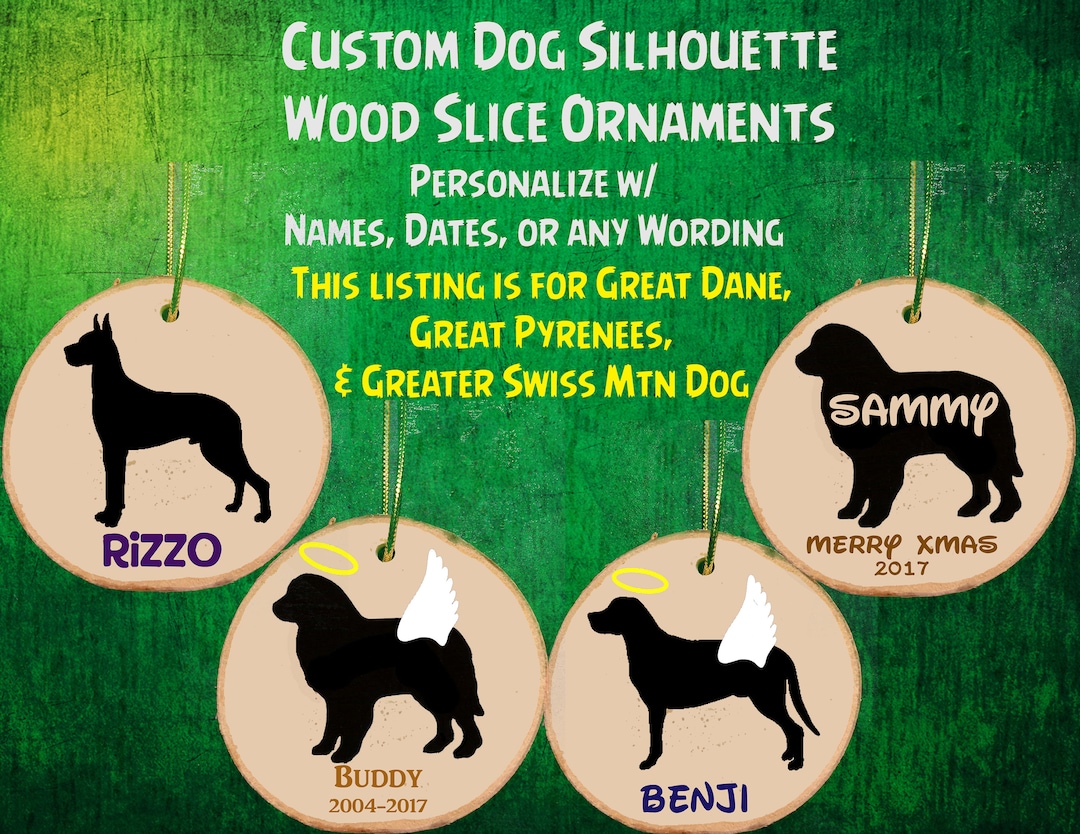 Custom Personalized Wood Slice Ornament Angel Reindeer