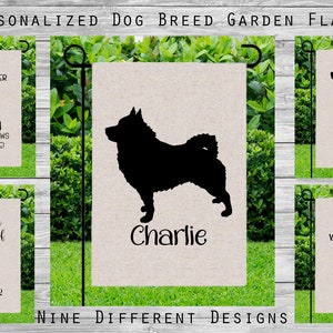Saluki Samoyed Schipperke Schnauzer Scottish Deerhound Personalized Dog Garden Flag Yard Decoration Memorial Sign Funny Gift Breeder Kennel