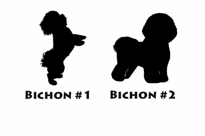 Download Bichon Frise Personalized Dog Silhouette Vinyl Decal Dog ...