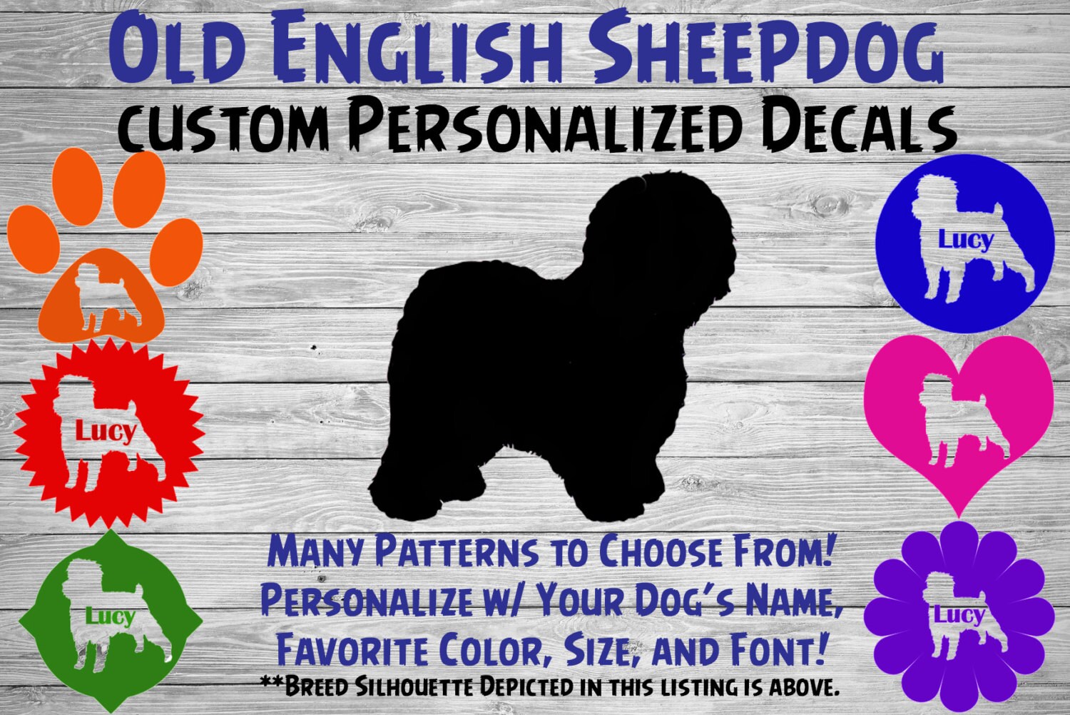 Livin' The Sheepdog Life - Toby Old English Sheepdog dog Decal / Sticker