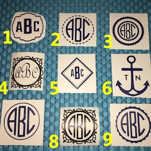 Monogram Decal, Customized Decal, Car Decal, Yeti Decal, Laptop Decal, Tumbler Decal, personalized decal, Name Decal Custom Monogram Sticker