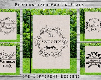 Family Last Name Monogram Custom Made Personalized Garden Flag Yard Decoration Sign Welcome Sign Farmhouse Home Decor Rustic House Flag