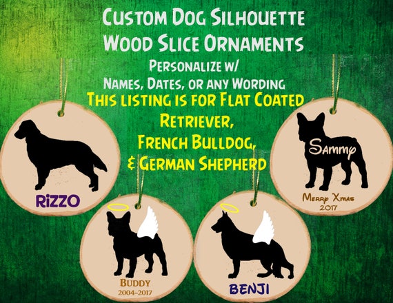 Personalized Dog Wood Slice Ornament / Angel / Reindeer / | Etsy