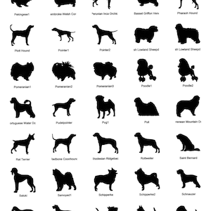 Dog Breed Silhouette Decal - Vinyl Sticker / Choose Your Size and Breed / perfect for Car windows, Laptops, Tablets, School Supplies