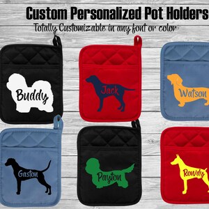 Coton de Tulear Curly Coated Retriever Dachshund Dalmatian Dandie Dinmont Terrier Doberman Pinscher Dog Personalized Pot Holder Oven Mitt