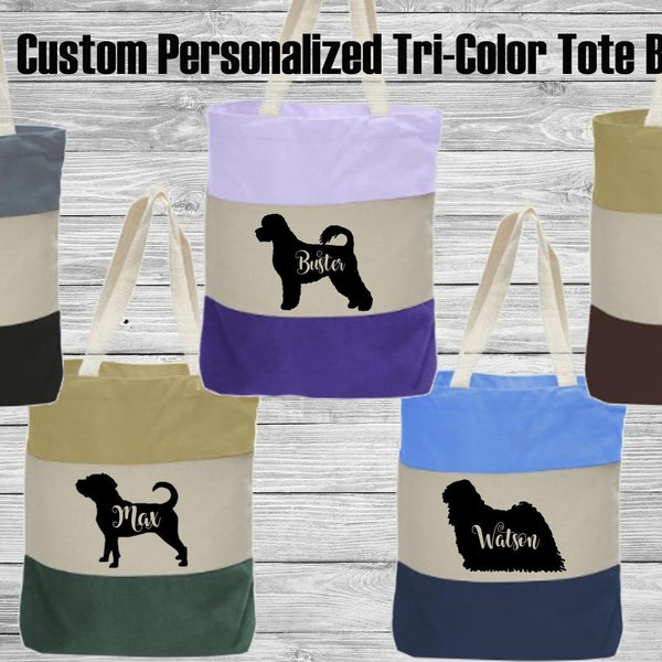 Poodle - Portuguese Water Dog - Pug - Puggle - Puli Personalized Tote Bag Sack Puppy Breeder Bag Ring Trophy Prize