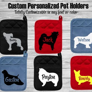 Chinese Crested Chow Chow Clumber Spaniel Cocker Spaniel Collie Welsh Corgi Custom Dog Personalized Pot Holder Oven Mitt - Breeder Dog Gift