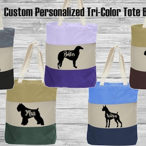 Border Terrier - Borzoi - Boston Terrier - Bouvier Des Flandres  Boxer Personalized Heavy Canvas Tote Bag Sack Ring Trophy Puppy Breeder Bag