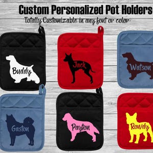 English Springer Spaniel Toy Terrier Field Spaniel Finnish Spitz Flat Coated Retriever French Bulldog Dog Personalized Pot Holder Oven Mitt