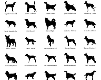 Dog Breed Silhouette Decal - Vinyl Sticker / Choose Your Size and Breed / perfect for Car windows, Laptops, Tablets, School Supplies