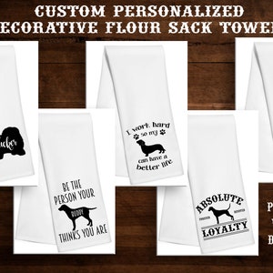 Coton de Tulear - Curly Coated Retriever - Dachshund - Dálmata - Dandie Dinmont Terrier Saco de Farinha Personalizado Toalha de Chá de Cozinha