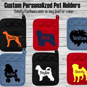 Pointer - Pastor polaco de tierras bajas - Pomerania - Caniche - Perro de agua portugués - Pug - Agarradera personalizada - Guante de cocina - Anillo de regalo para criador - Trofeo