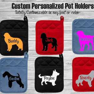 Kuvasz - Labradoodle - Labrador Retriever - Lakeland Terrier - Lancashire Heeler Leonberger Custom Dog Pot Holder - Oven Mitt - Trophy Prize