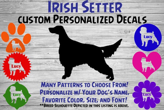 ENGLISH SETTER VINYL DECAL STICKER DOG BREED CHOOSE COLOR SIZE 