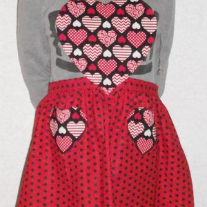 Child's Valentine's Day Hearts Apron matching adult apron also available image 1