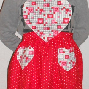 Child's Valentine's Day Crossword Apron matching adult apron also available image 1
