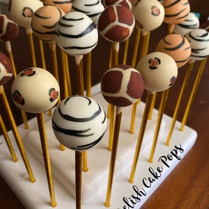 One Dozen- Safari themed cake pops/ animal print/ jungle birthday party