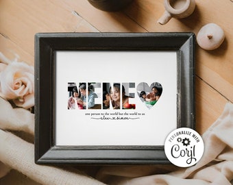 Editable NENE Photo Collage Template | Personalized Grandma Sign