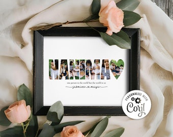 Editable Nanima Photo Collage Template | Personalized Gift for Grandma | Last Minute Christmas Gift