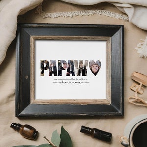 Bearbeitbare PAPAW-Fotocollage | Personalisiertes Geschenk für Papa | Personalisierte Collage Last Minute Geschenk