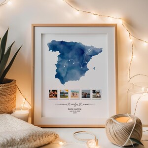 Bearbeitbare Spanien Kartenvorlage | DIY benutzerdefinierte Reise-Andenken Kunst | Last Minute personalisiertes Geschenk für Bestie