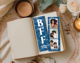 BFF Bookmark Collage Template | Custom Photo Gift for Best Friend