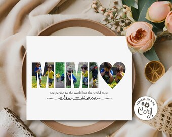 Plantilla de collage de imágenes DIY MIMI / Arte de pared personalizado para ella / Regalo personalizado para la abuela