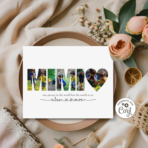 MIMI DIY Bild-Collage-Vorlage | Benutzerdefinierte Wandkunst für Sie | Personalisiertes Geschenk für Oma