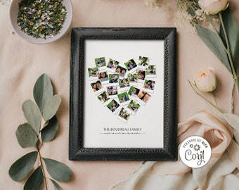 Heart Pic Photo Collage Template | Personalized 2nd Anniversary Gift