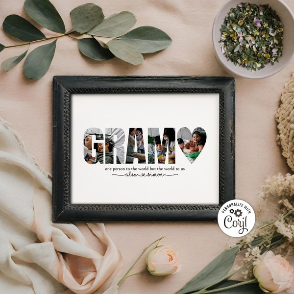 DIY Gram Photo Collage Template | Personalized Gift for Grandma
