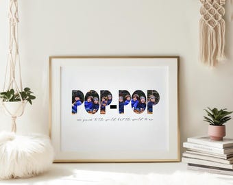Editable Pop-Pop Photo Collage Template | DIY Custom Keepsake for Grandpa