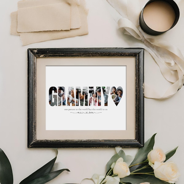 Editable GRAMMY Photo Collage Template | Custom Gift for Mom | Grammy Birthday Gift | Last Minute Gift Idea