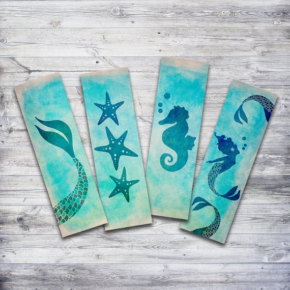 Printable Mermaid Bookmark Gift for Book Reader Under the | Etsy