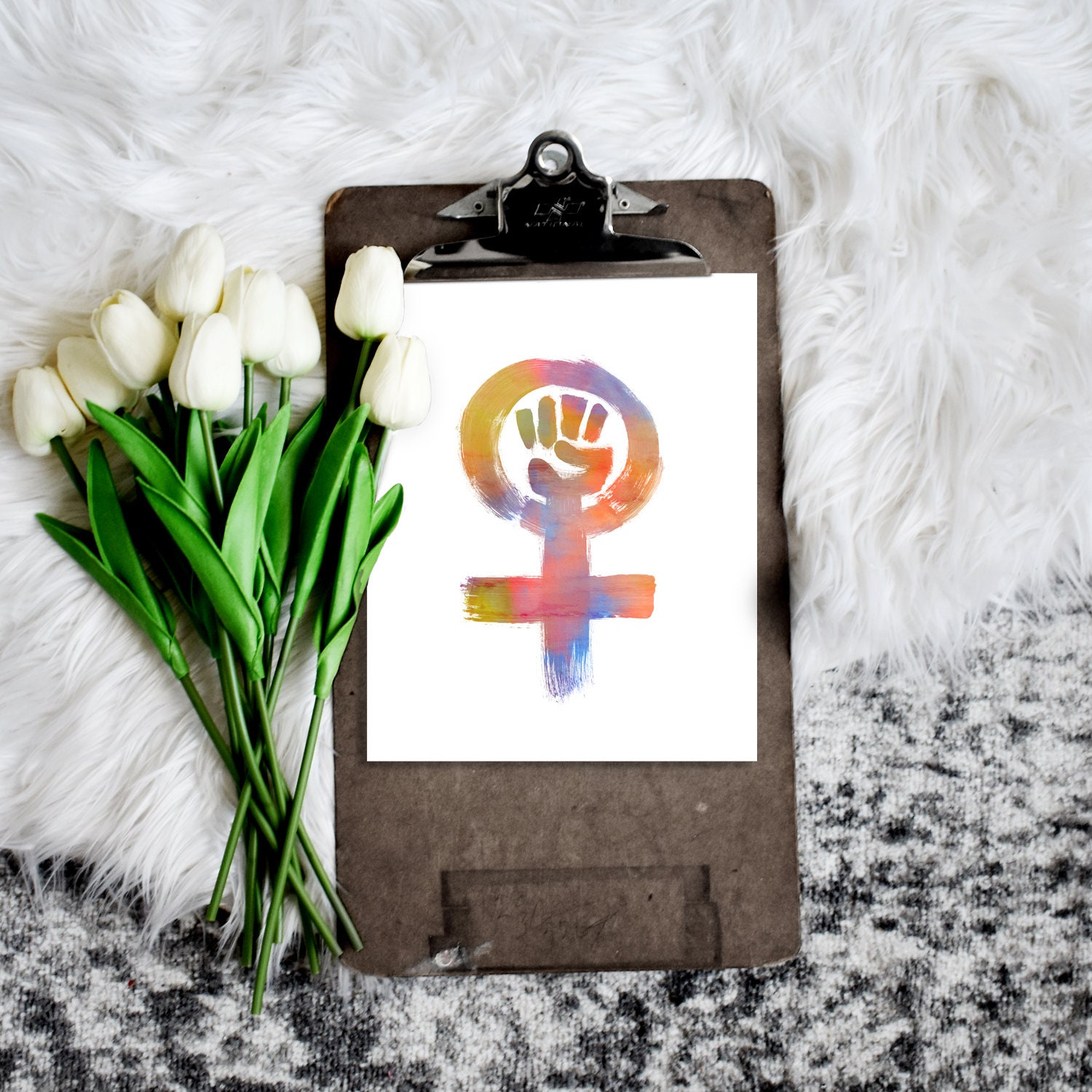 Feminist Art Printable Clenched Fist Feminist Wall Art | Etsy