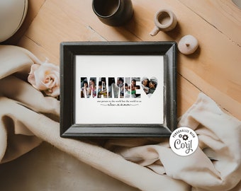 Editable Mamie Photo Collage Template | Custom Picture Collage Wall Art for Mom