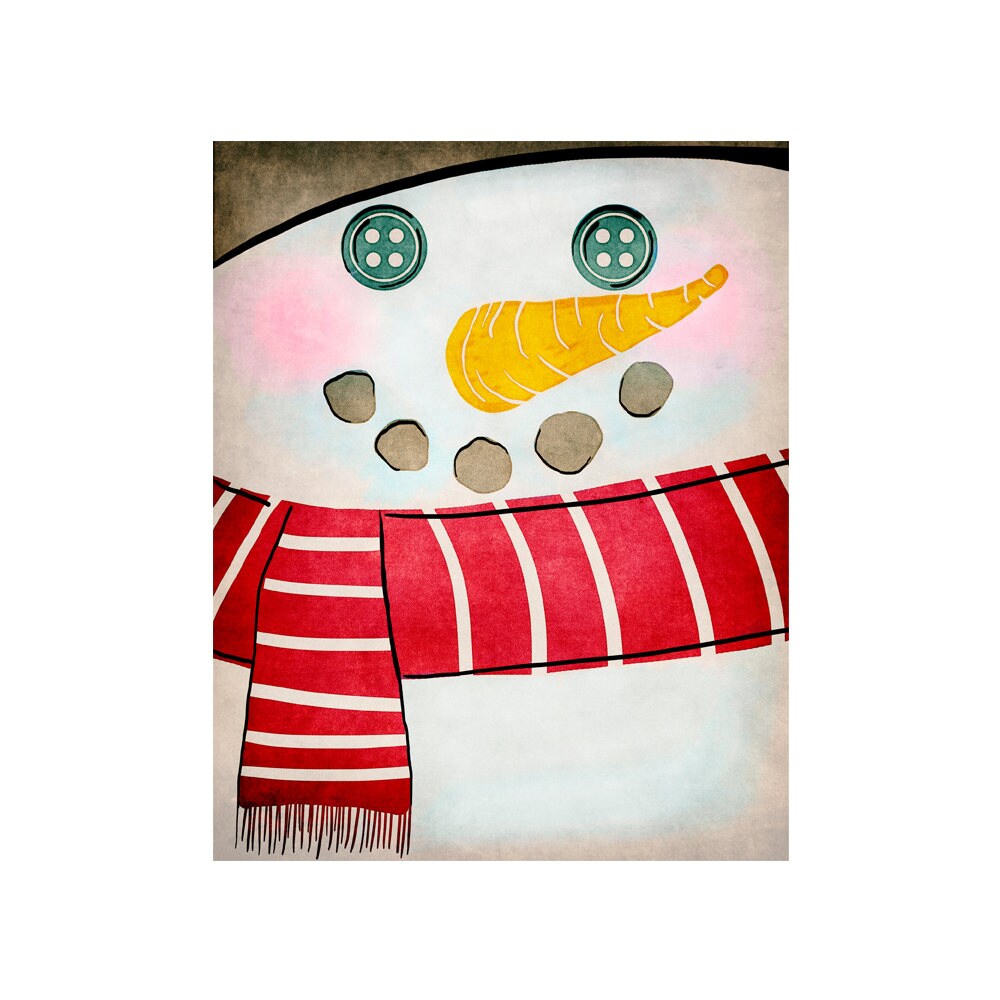Printable Snowman Decor Christmas Wall Art Winter Holiday  Etsy