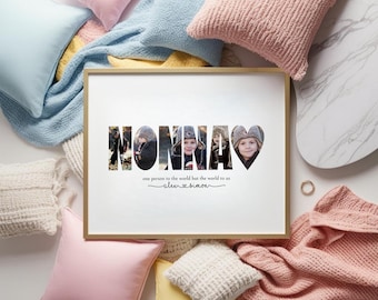 NONNA Editable Photo Collage | Digital Word Collage | Personalized Mother's Day Gift for Nonna
