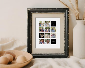 Editable Family Grid Photo Collage Template | Personalized Wall Art