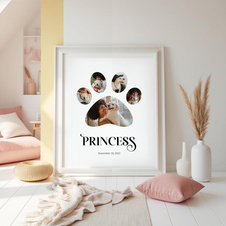 Editable Dog Paw Photo Collage Template | Personalized Fur Baby ...