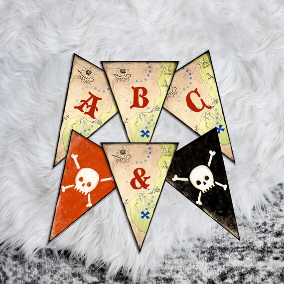 Bunting Mermaid and Pirate Birthday Banner Decoration Party