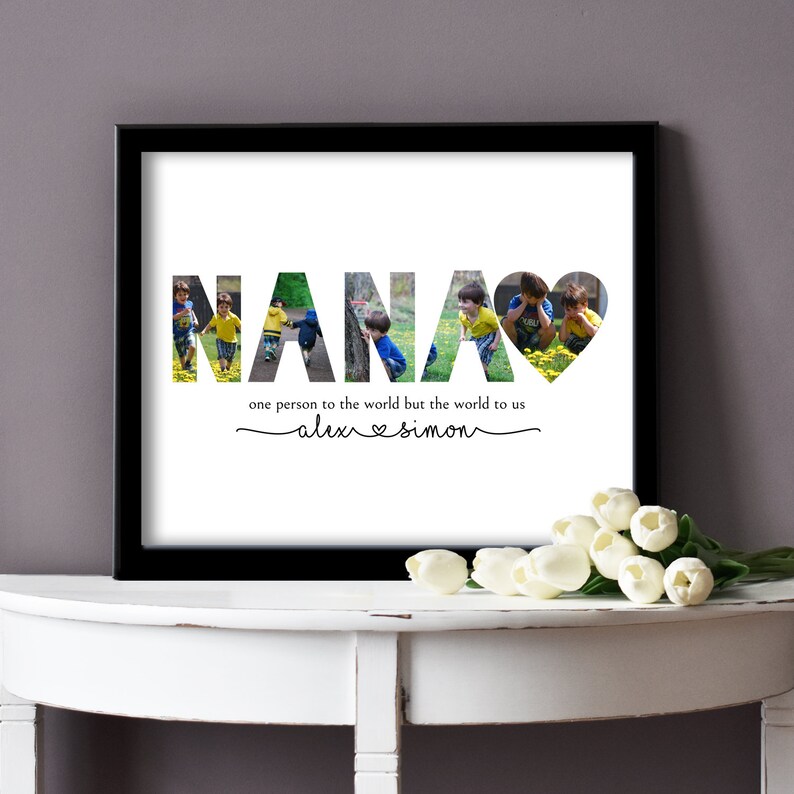 Editable NANA Photo Collage Unique Gift for Grandma Etsy