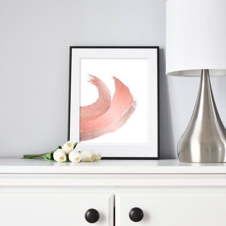 Printable Rose Gold Wall Art Rose Gold Abstract Art Print Etsy