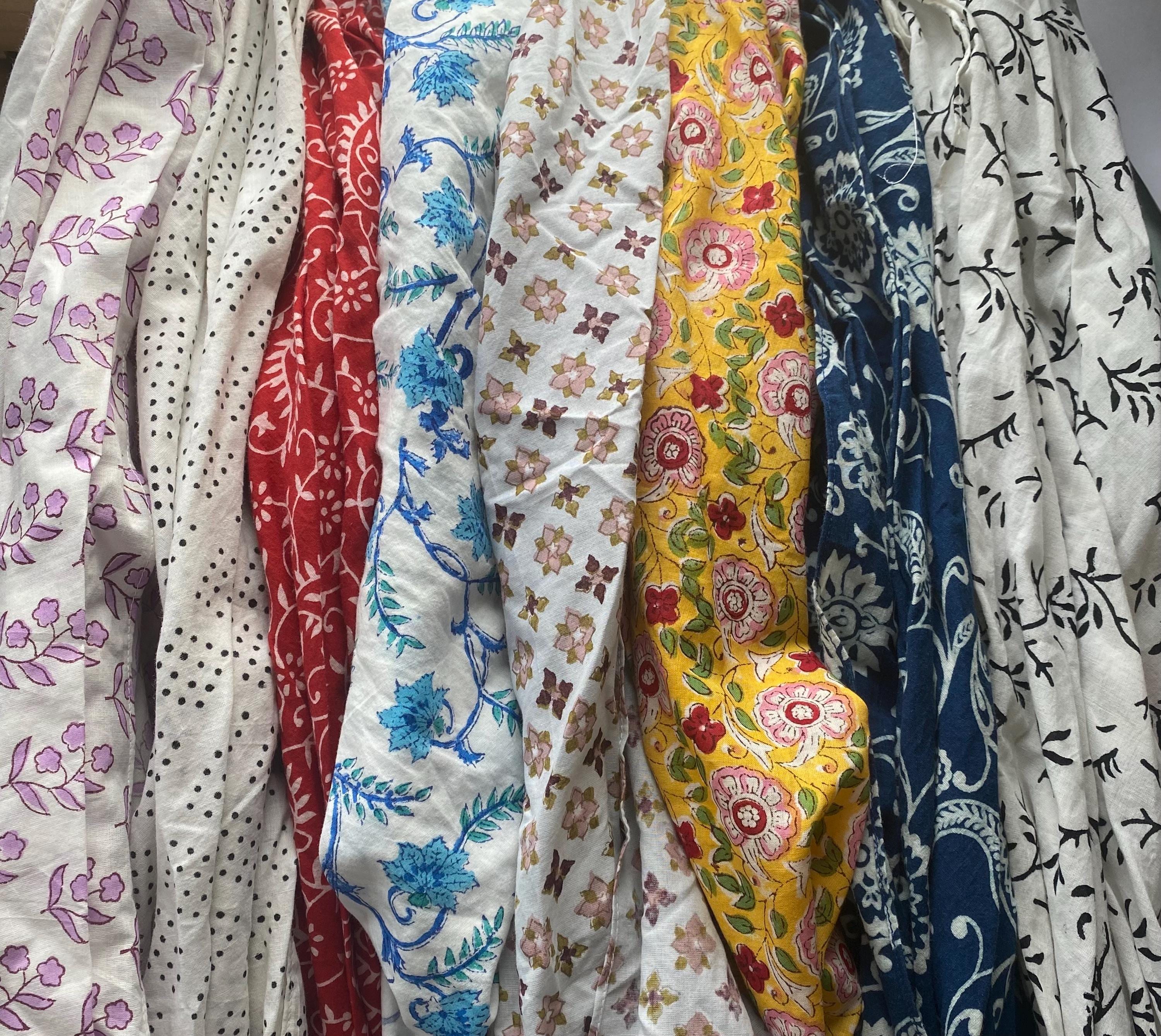Large Square Block Printed Kerchiefs