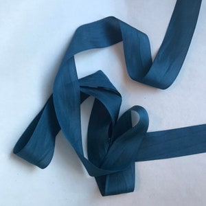 Petrol Blue 1 3/8" wide 100% Silk Taffeta Ribbon