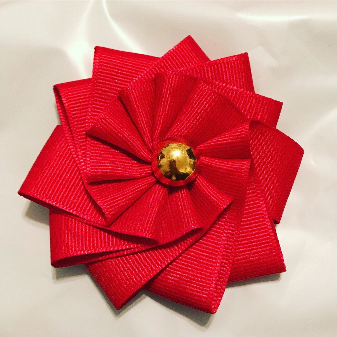 Handmade Ribbon Rosette Cockade With Button Detail 18th Etsy